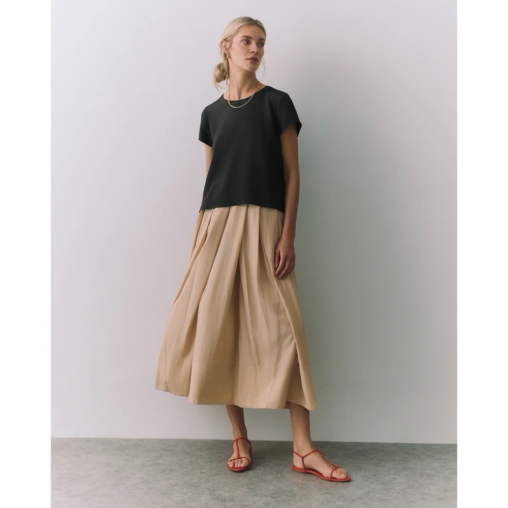 Cuyana 100% Silk Short Sleeve Tee Sz L Quiet Luxury Old Money Momcore $168